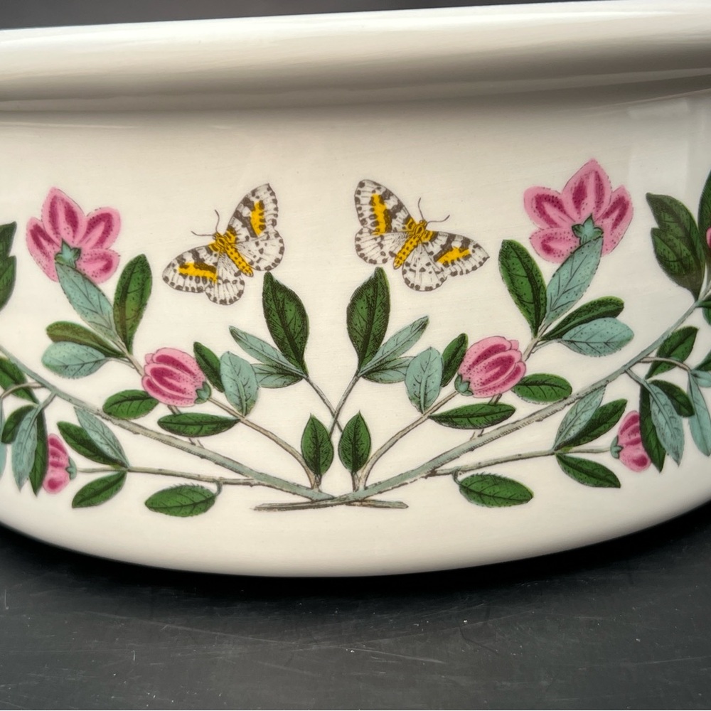 Portmeirion Botanic Garden Circa 1818 Large Drum Shape Bowl Butterfly Vintage - Picture 5 of 7